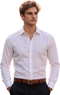 Louis Philippe Mens Slim Fit Performance Knit Young Formal Shirt with 360 Degree Stretch