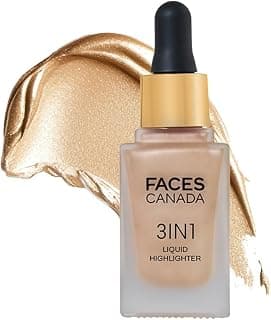 FACES CANADA 3 in 1 Liquid Highlighter – Bronze 02, 18ml | Primer | Highlighter | Strobe Serum | Luminous Finish | Lightweight Formula | Hydrating | Long Lasting Glow | Easily Blendable