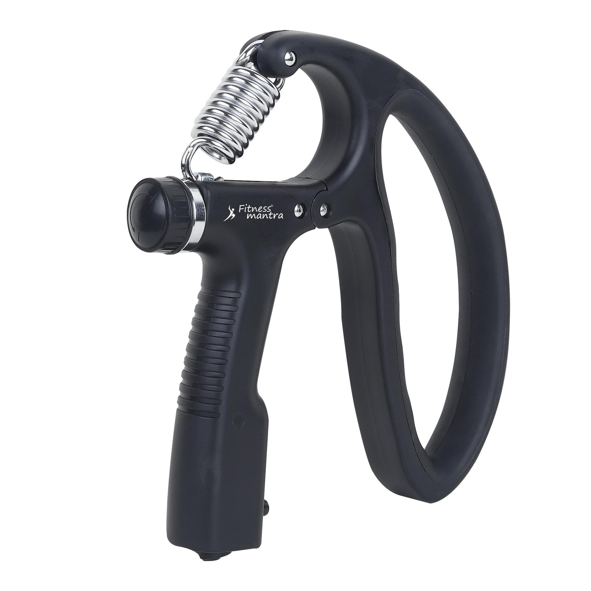 Fitness Mantra® D Shape 10KG To 100KG Weight Adjustable Professional Counter Hand Gripper| Black, D-SHAPE|,Polypropylene