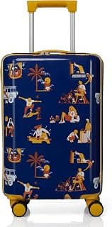 American Tourister x Love Child Masaba 57 CM Small with Recessed TSA Lock & 8 Wheel Printed Hard PC Cabin Suitcase for Travel/Trolley Bag for Travel/Travel Bag with Double Wheel for Unisex- Navy Blue