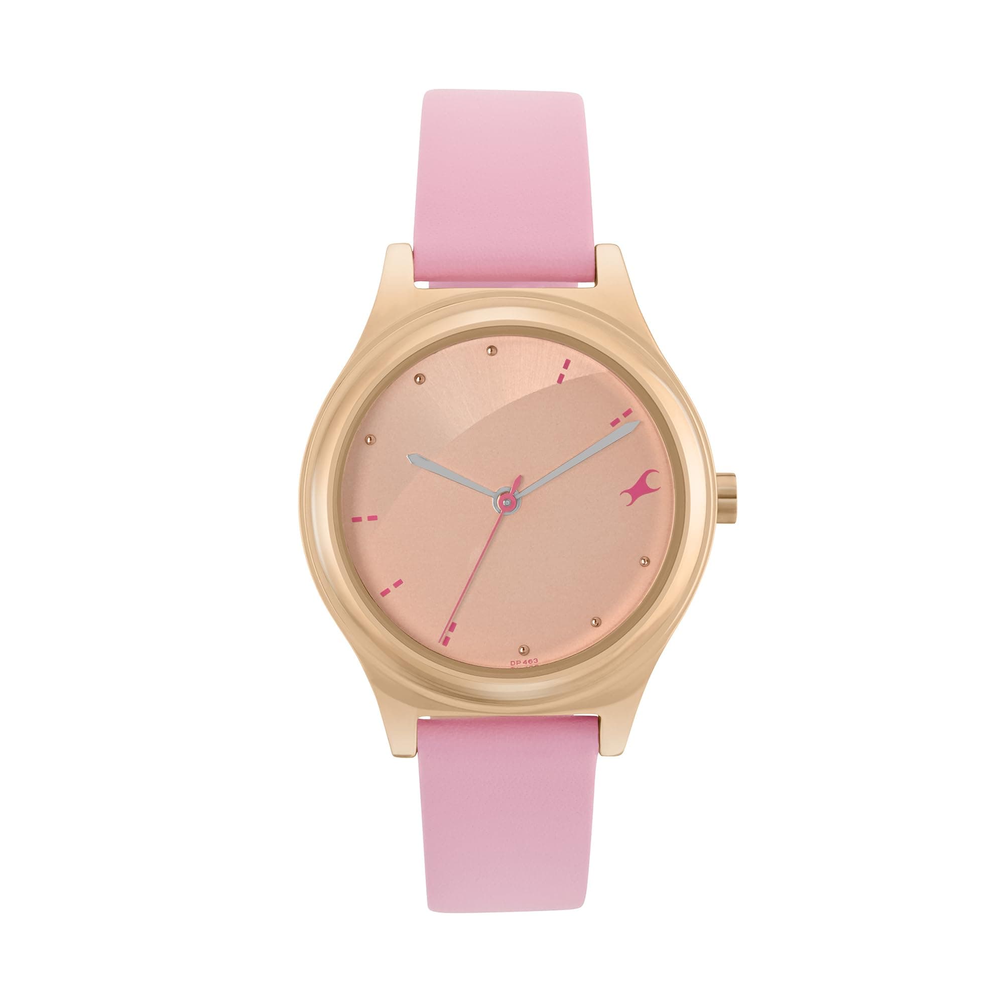 Fastrack Analog Rose Gold Dial Women's Casual Leather Watch/NT6268WL02