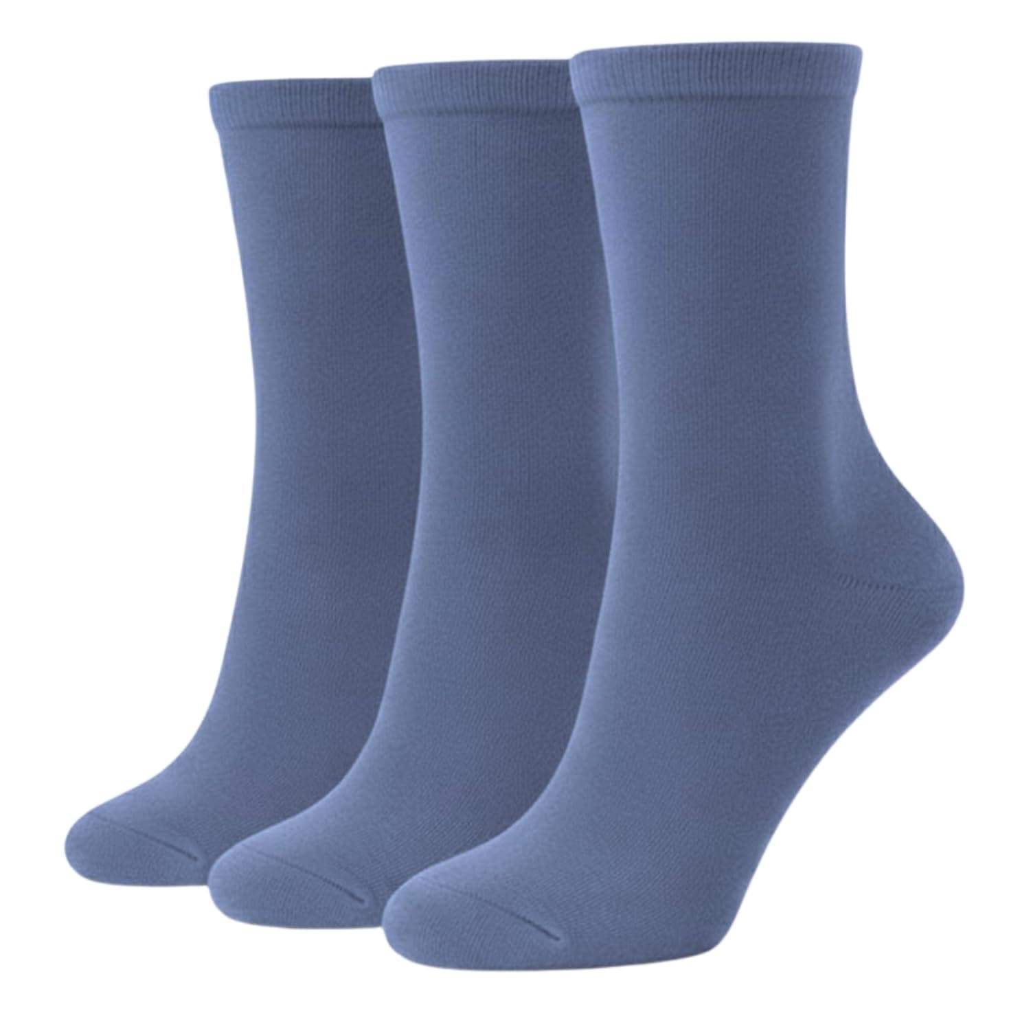 Sockscarving Bamboo Crew Length Socks, Pack of 3-Pairs, Ultra-Soft Bamboo Yarn with Spandex, Breathable, No-Slip Elastic