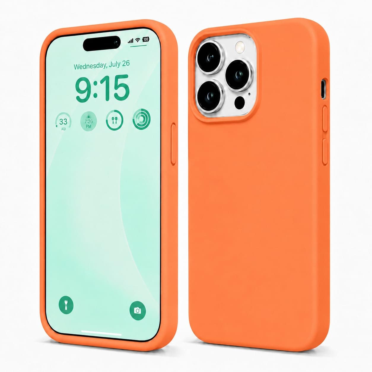 SUKOVIA Liquid Silicone Back Cover Case for iPhone 15 Pro Max | Soft Microfibre Lining Inside | Full Body Protection with Shockproof & Anti-Scratch Resistance | Orange