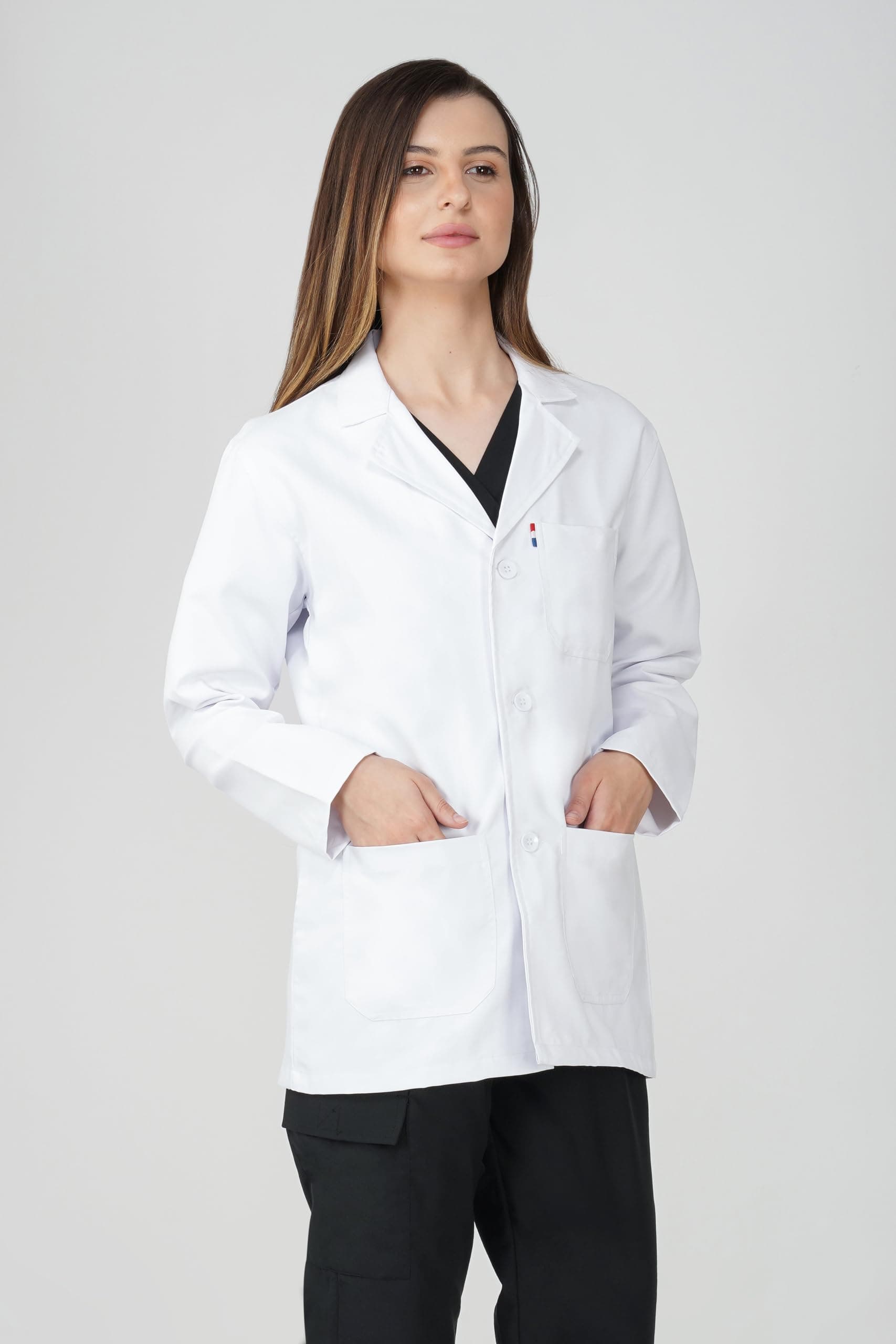 PRAGATI TRENDS Women’s Lab Coat Full Sleeves – Polycotton Blend, Button Closure, Long Sleeve, White – Medical, Doctor, Dentist, Hospital Use