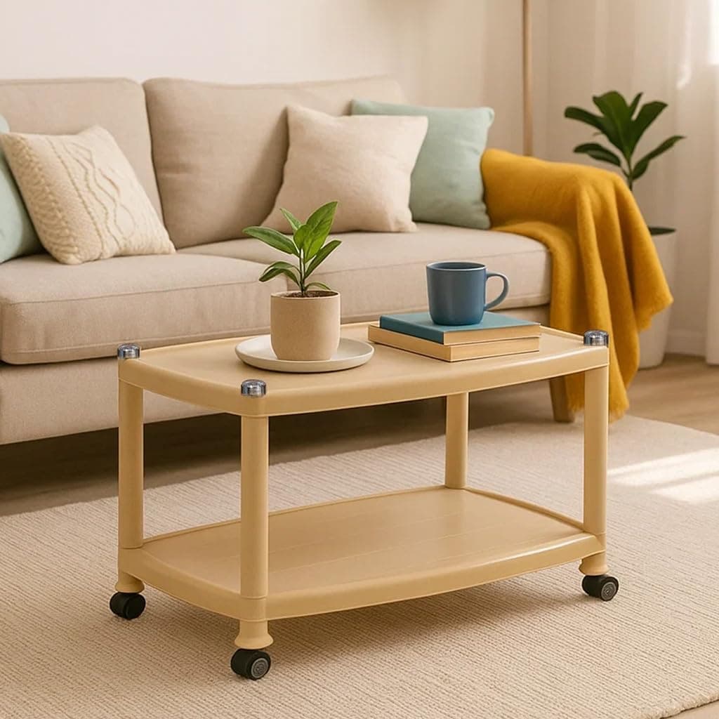Nilkamal CENTBL5 Contemporary Center Trolley Coffee Table/Tea Table/Teapoy for Home/Living Room/Office & Outdoor