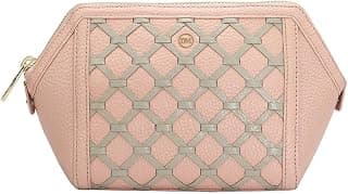 Da Milano Genuine Leather Pink Vanity Pouch (10039S)