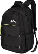 Safari Snap 35L Laptop Backpack Bag for Men & Women, School Bag for Boys & Girls, Ideal for Office use/School/College, 3 Compartment Formal Backpack with Bottle Holder & Front Pockets, Color Black