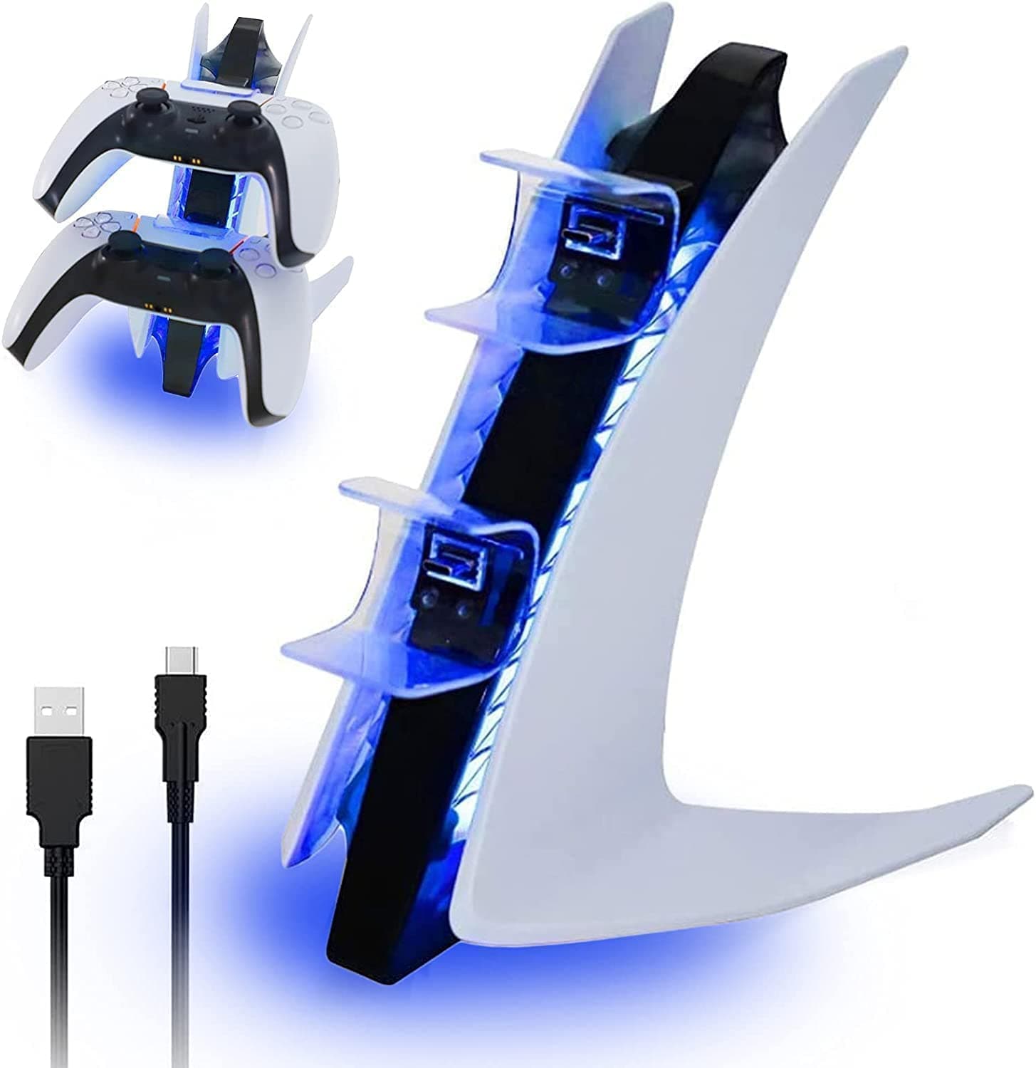 New World Special Edition Charger for PS5 DualSense Controller Wireless Controller Charging Station for PS5 Controller with Dual USB C Ports, Fast Charging Dock for Sony PlayStation 5 Controller