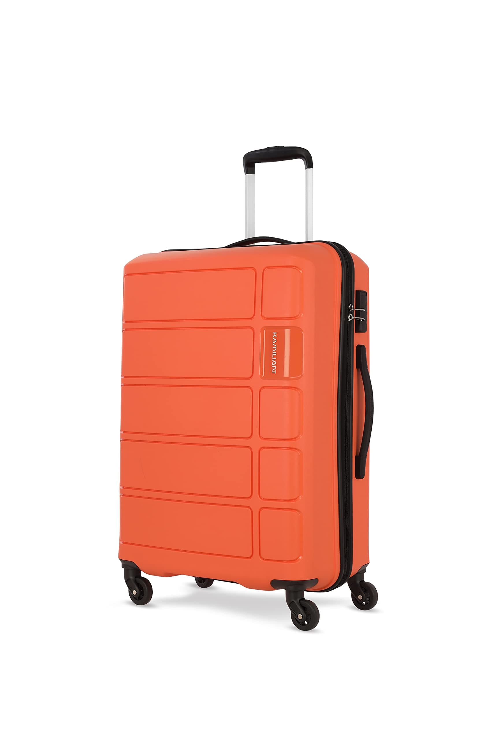 Kamiliant American Tourister Harrier|Trolley Bag Check-in Medium Size (68 cms) for Travel| Hard Case Polypropylene (PP) Suitcase|360° 4-Wheel Spinner Luggage Trolley|Combination Lock|Carrot Orange
