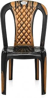Designer Chair for Home, Office, Balcony & Outdoor Use | Heavy Duty Durable Chair with Strong Back Support, Comfortable Seating, Premium Black & Brown Finish
