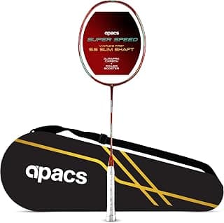Apacs Super Speed (Unstrung) | World’s First 5.5mm Slim Shaft | Aero Box Frame | Durapro Carbon + Power Booster Shaft | 32 lbs Max Tension | Slightly Head Heavy | 6U | Made in Vietnam (Maroon)