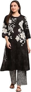 BIBA Women Cotton Floral Printed Straight Kurta Set