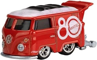 Hot Wheels Toy Van, Premium Mattel 80th Volkswagen Kool Kombi, 1:64 Scale Collectible Vehicle, Real Riders Tires, Metal/Metal Body & Chassis