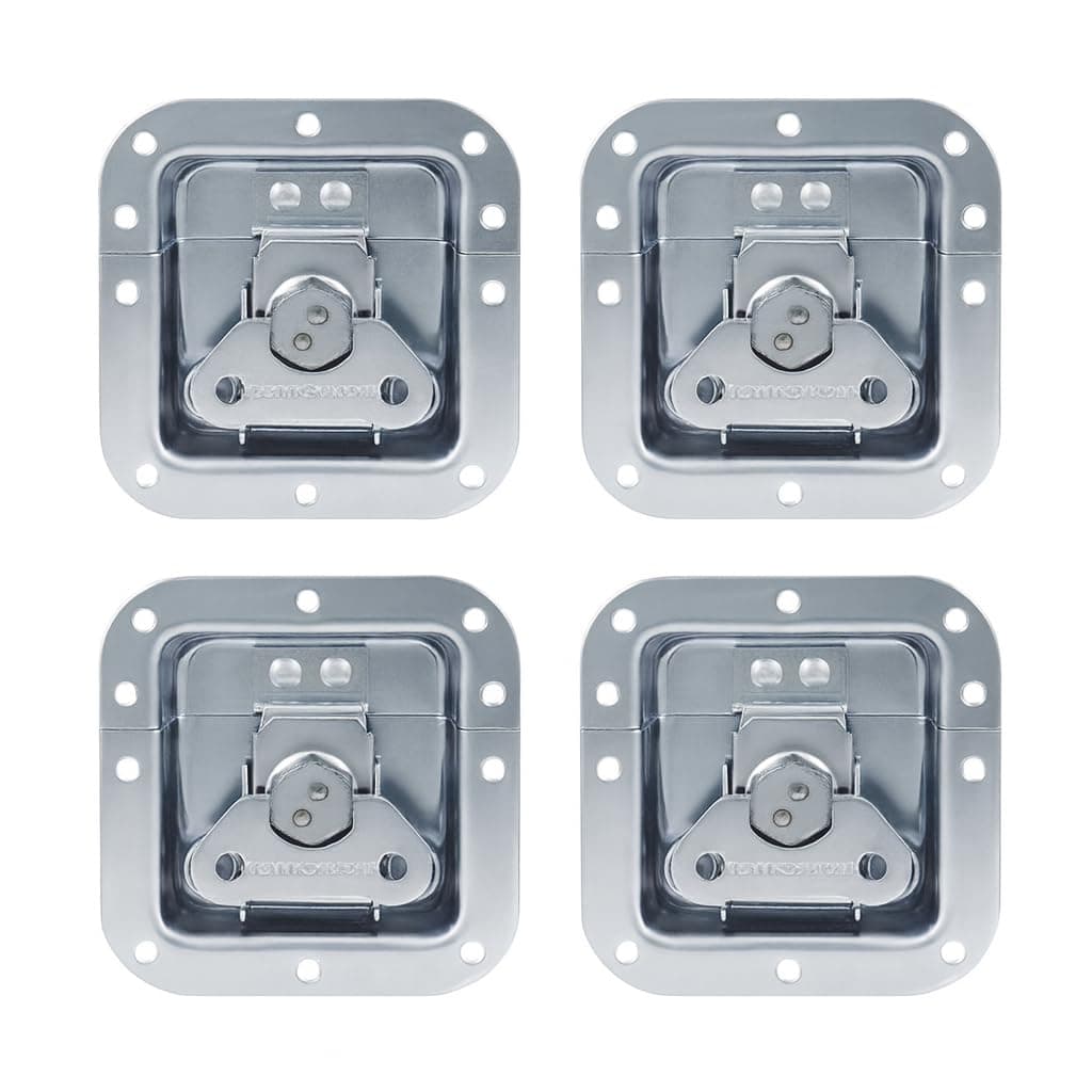 Penn Elcom Butterfly Medium Latch Set of 4 | Zinc Finish Flight Case Hardware | Heavy Duty Recessed Plain Dish Latches for Road Cases, Rack Cases, DJ & Touring Equipment