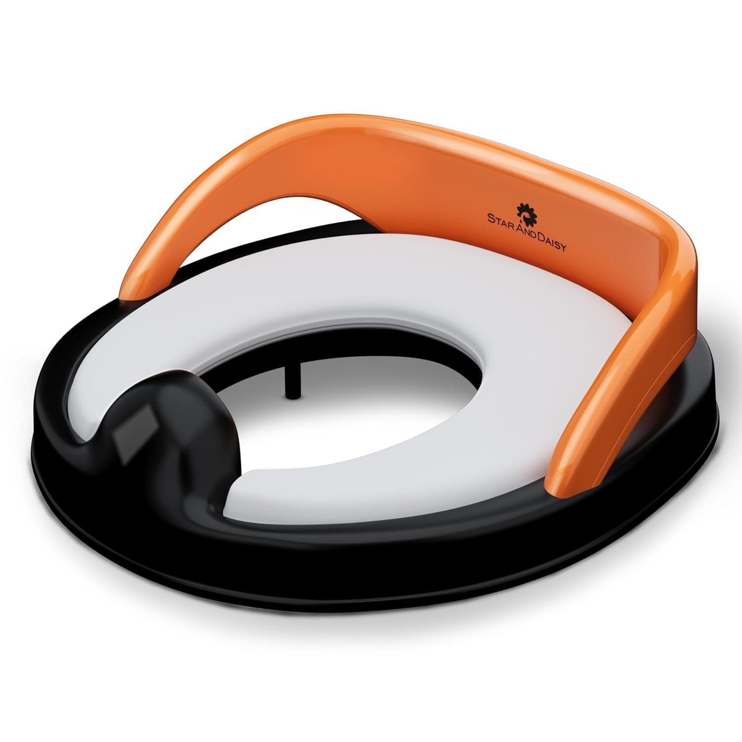StarAndDaisy Potty Seat for Kids 1-3 Years | Toilet Seat for Kids with Height Adjustable & Removable Soft Cushion, Fits All Western Toilets seat (Orange -Black)