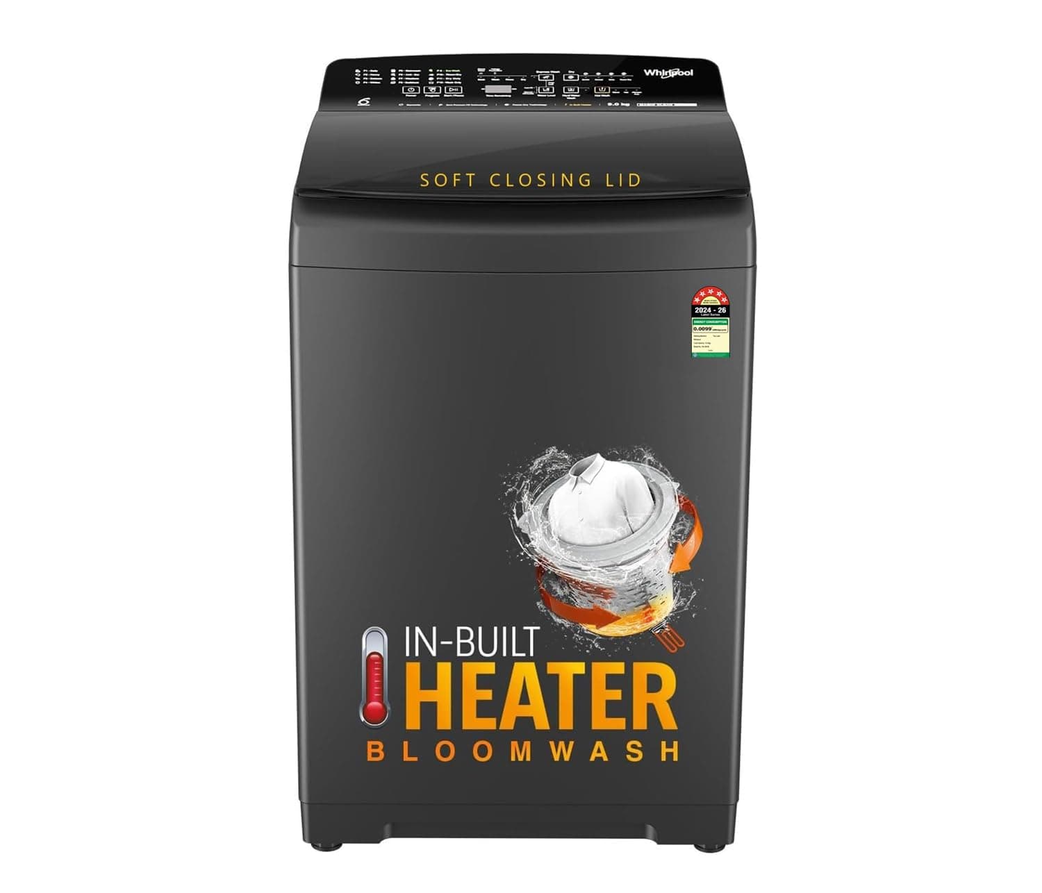 Whirlpool 9 Kg 5 Star MAGIC CLEAN BW PRO Heater Fully Automatic Top Load Washing Machine (MAGIC CLEAN PRO BW H 9 KG Mn GREY 10YMW with In-Built Heater, 2025)