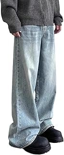 GRECIILOOKS Men Jeans Pants | Denim Jens | Baggy Sty for Man | Regular Fit's | Mid Rise Loose Fit & Stylish Jeans for Men's