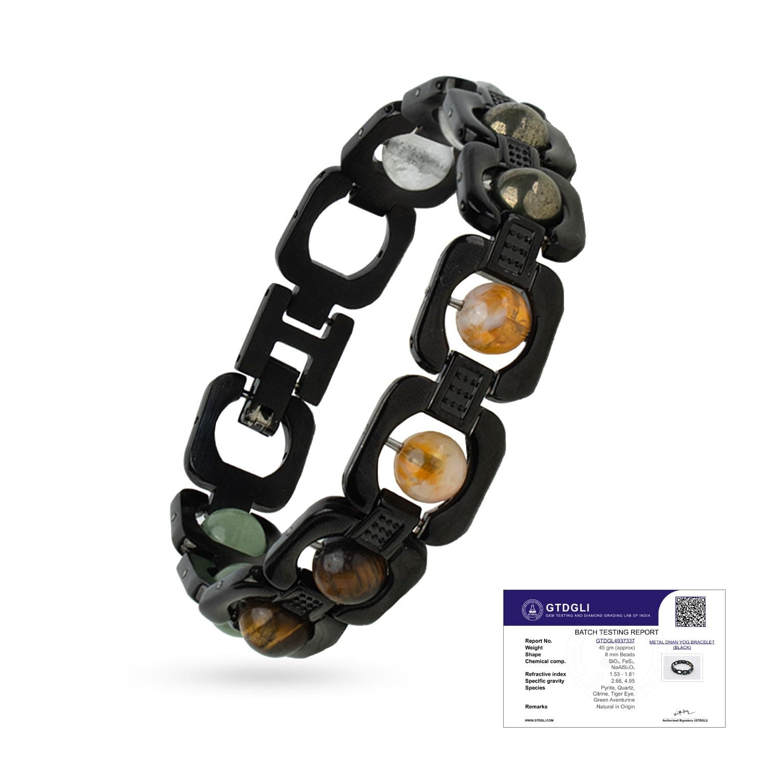 Astrotalk Metal Dhan Yog Bracelet | Attracts Wealth & Financial Prosperity | Pyrite, Citrine, Tiger Eye, Quartz, Hematite & Aventurine Astrology Bracelet for Man & Woman | Gift for Man & Woman