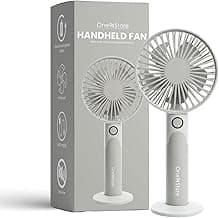 One94Store Mini Handheld Fan, USB Rechargeable Fan with 1800mAh Battery, 6 Speed Cooling for Home Office Travel, White & Grey – Mini Fan, Small Fan, USB Fan, Hand Fan, Portable Fan