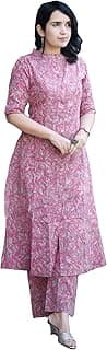 ANNI DESIGNER Women's Cotton Blend Floral Kurta with Pant
