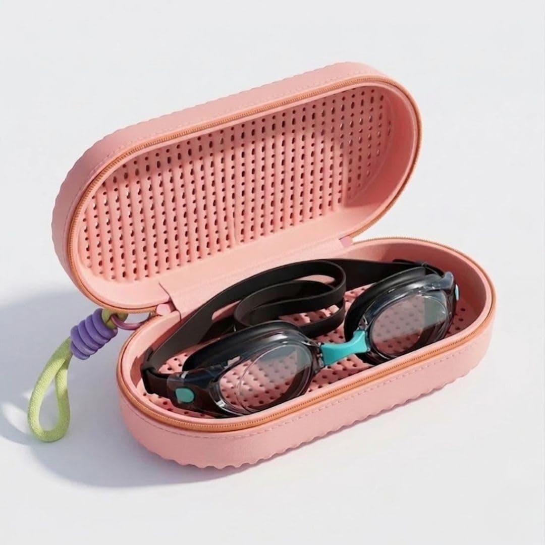 First Lens Swim Goggles Case for Swimming Goggles & Eyeglasses - Pink - SA02