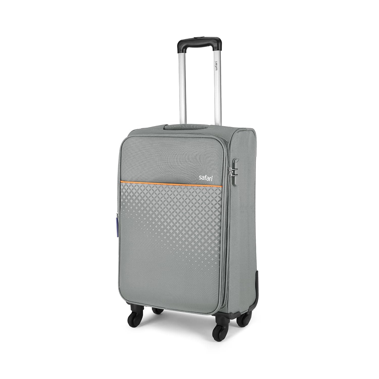 Safari Cabin Prisma Neo 57Cm Small Trolley Bag Polyester Expandable Soft Luggage, 4 Wheels 360 Degree Wheeling Carry-On Travel Bag, Suitcase for Travel, Trolley Bags for Travel, Grey