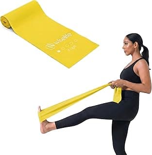 WiseLife Professional Latex Resistance Band (Light) – 100% Natural Latex for Stretching, Strength Training, Warm-Up, Yoga & Home Workouts (Yellow)