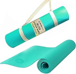 Bodyband Yoga Mat For Women & Men 4Mm With Carry Strap Eva Material Extra Thick Exercise Mat For Workout Yoga Fitness Pilates & Meditation, Anti Tear Anti Slip For Home & Gym Use, Aqua Green - Green