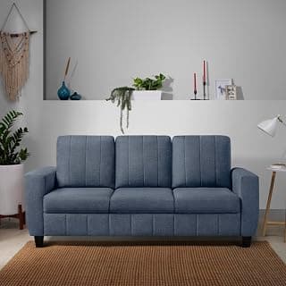 Sleepyhead Bae Designed by Duroflex - 3 Seater Sofa Chair, Premium Fabric |Space-Saving Design |Comfort & Easy Maintenance |3 Years Warranty |Stylish Three Seater for Living Room - Ocean Blue