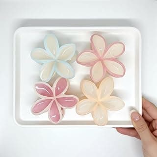 Korean Flower Hair Claw Clip Combo Big Size for Girls & Women- (Mix Color- 2 Pcs)