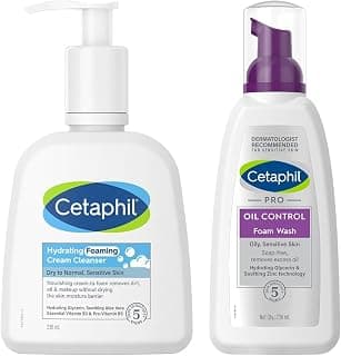 Cetaphil PRO Oil Control Foam Face Wash for Acne & Oily Prone Skin 236ml Hydrating foaming Face Wash, Cream to Foam Cleanser 236ml | Niacinamide, Pro-Vitamin B5 & and Aloe for Gentle Cleansing
