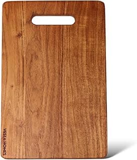 Vesta Homes Wooden Chopping Board, Cutting Board, Serving Tray for Kitchen Vegetables, Fruits & Cheese | Natural Acacia Wood | 33x21.5x1.5 cms| Handmade (Evo Board)