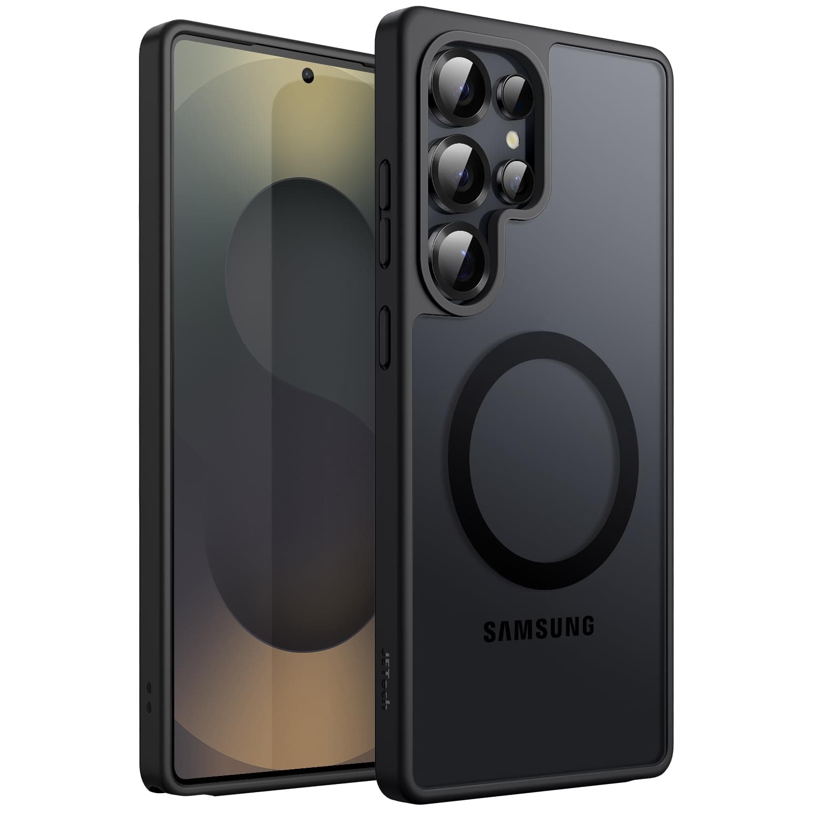 JETech Magnetic Cover Case for Samsung Galaxy S25 Ultra 5G, Compatible with MagSafe, Translucent Matte Back Shockproof Phone Cover (Titanium Black)