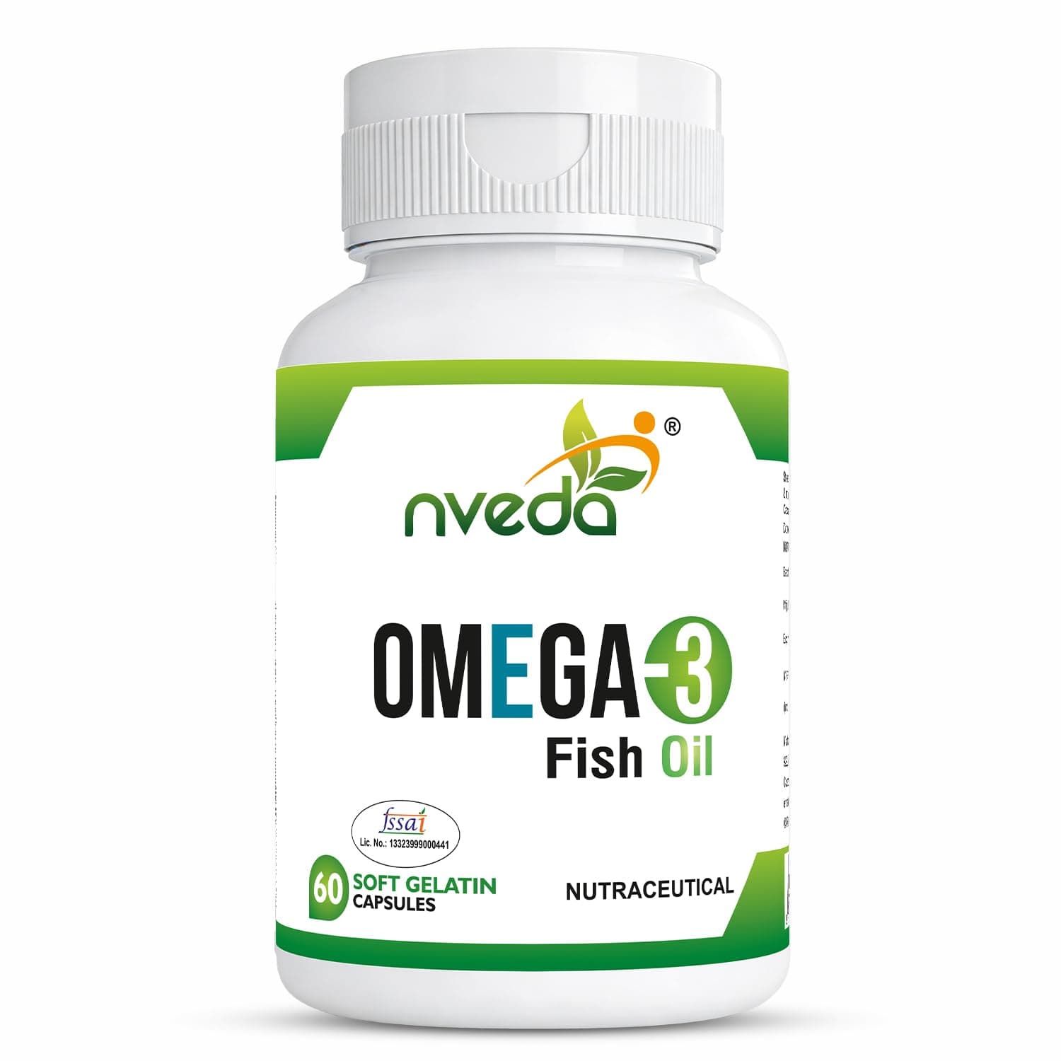 Nveda Omega 3 Fish Oil 1000mg with 180mg EPA & 120mg DHA | Supports Heart, Brain, Eye & Joint Health | Omega-3 Fatty Acid Supplement for Men & Women | 60 Capsules