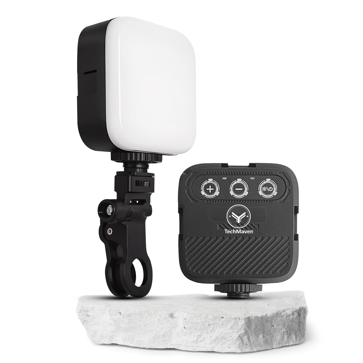 TechMaven LED Video Light for Camera & Phone | Rechargeable Dimmable Photography Lighting for YouTube Live Streaming Makeup Vlogging | Portable LED Panel with 3 Color Modes & 1500mAh Battery