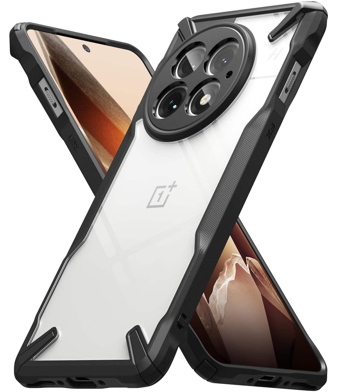 Ringke Fusion-X Compatible with OnePlus 13 5G Case Cover Transparent Hard Back Soft Flexible TPU Bumper Scratch Resistant Shockproof Protection OnePlus 13 Back Cover - Black