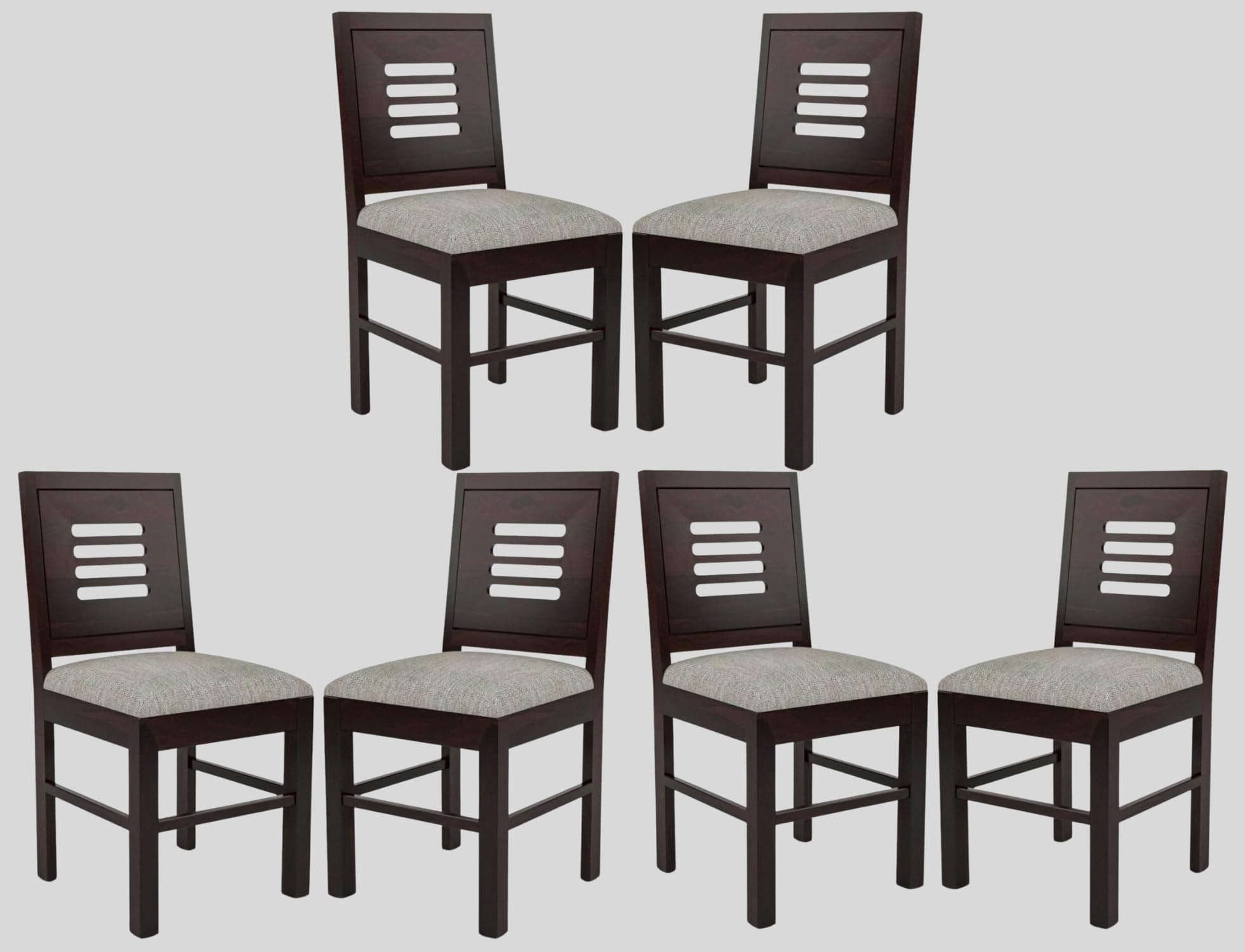 Adichwal Furniture Sheesham Wooden 6 Dining Chair Set for Living Room | Solid Wood Study Chair for Living Room | Office Chair for Home & Office | Rosewood Chair Set (Set of 6, Walnut B)