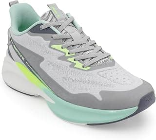 Red Tape Men's Sneakers Grey Mesh Round Toe Lace-Up Enhanced Cushioning