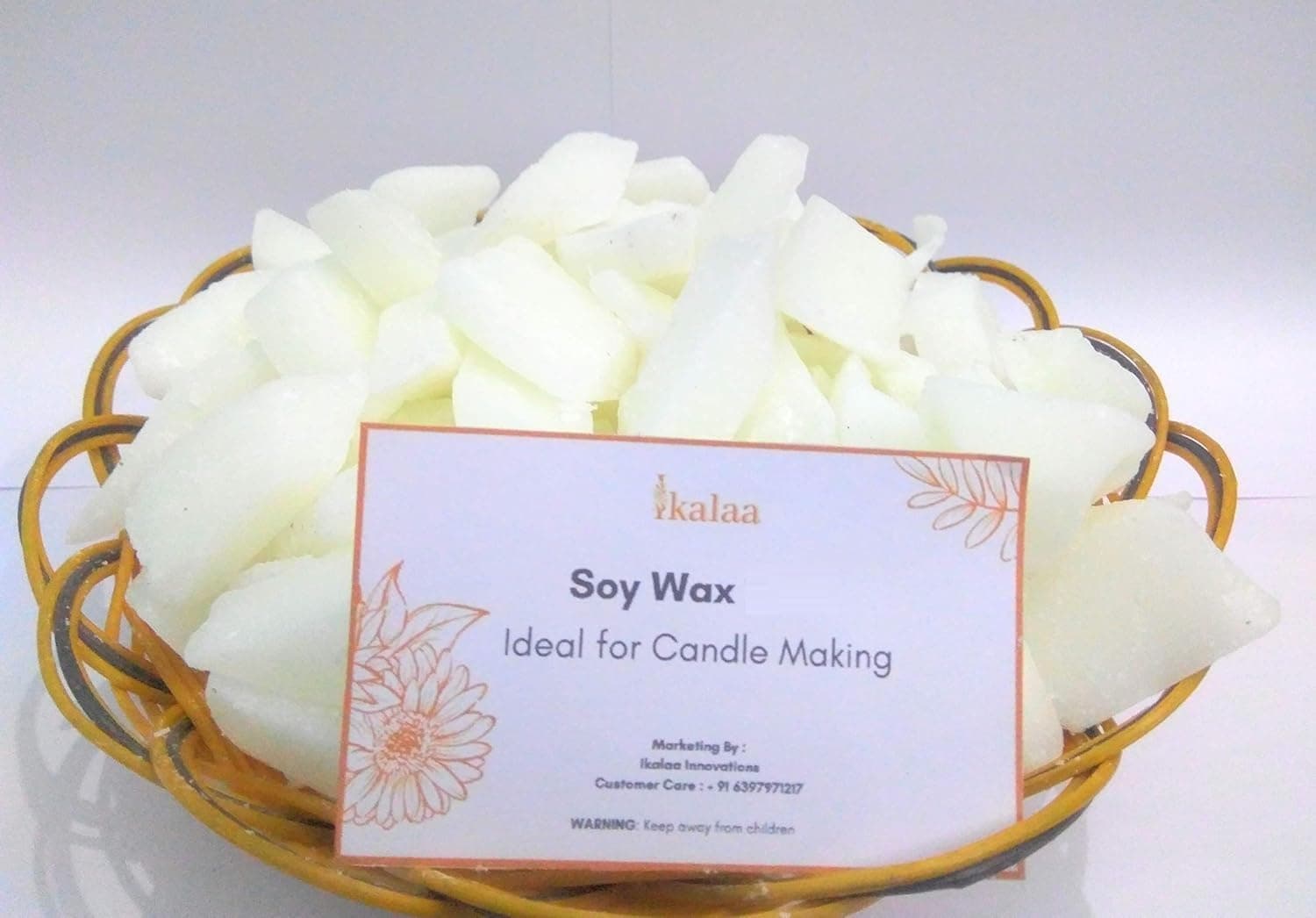iKalaa® Soy Wax for Candle Making 250g | 100% Soy Candle Wax | Clean Burning, Eco-Friendly & Long-Lasting | Ideal for DIY, Container & Scented Candles