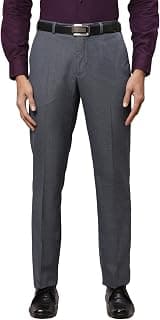 Park Avenue Men's Polyester Blend Dobby Pattern Smart Fit Flat Front Formal Trouser