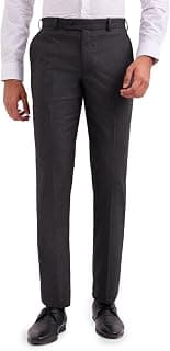 Park Avenue Men's Mid Rise Regular Pants (PMTX07517-G8_Dark Grey, 34