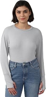 FOREVER 21 Womens Solid Regular Fit Sweatshirts
