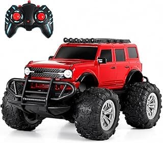 Wembley Offroad Rechargeable Remote Control Car Toy for Boys | Monster Truck RC Car with 4 Headlight Modes | Lithium Battery | C-Type Charging | Remote Car for Kids Adult | Made in India - Red