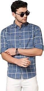 Dennis Lingo Men's Checkered Slim Fit Cotton Casual Shirt