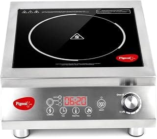 Pigeon Egnite Heavy Duty Commercial Infrared Cooktop 3500W || For Commercial, Stainless Steel Body, Dual Ring Heating, Rotary Knob Control, and Timer