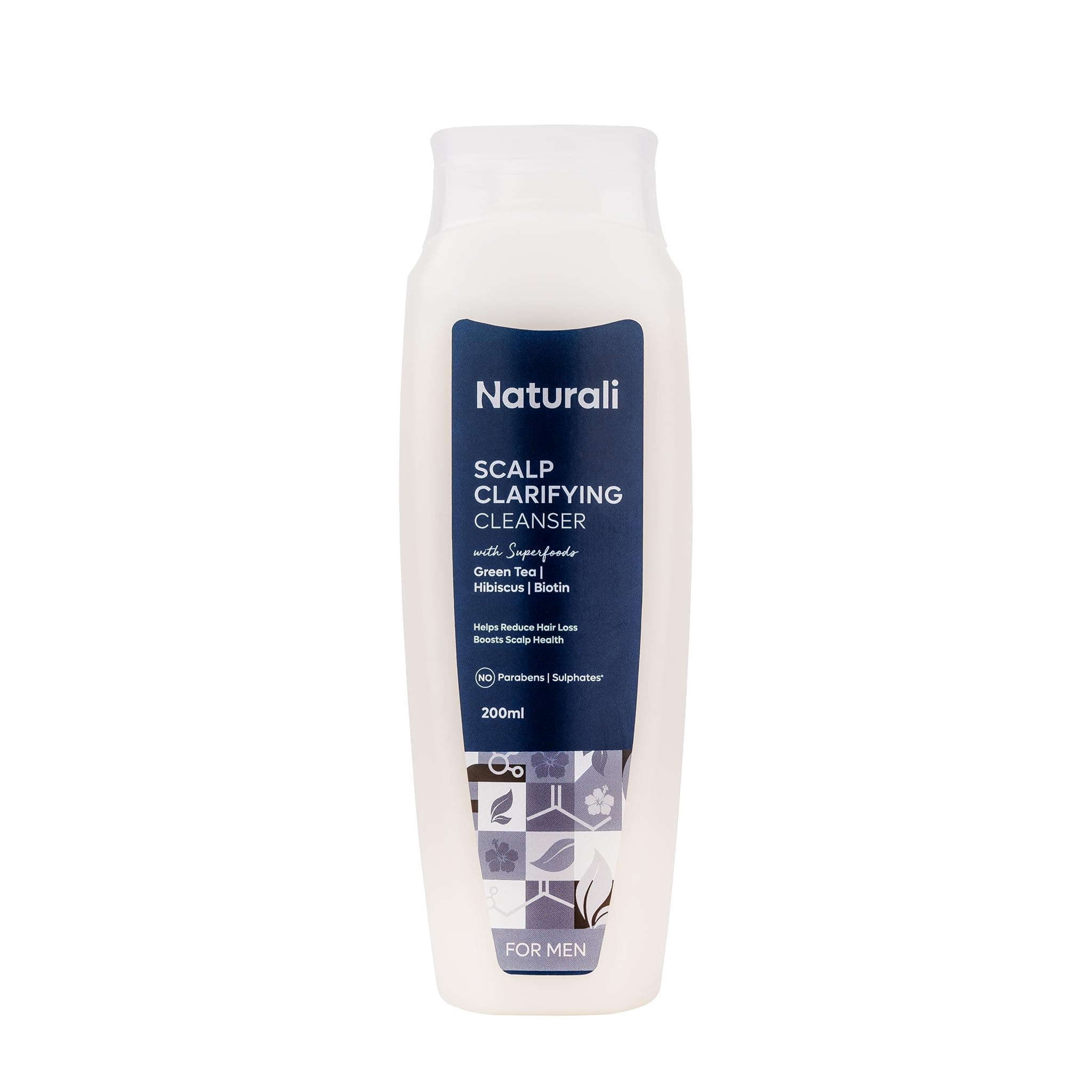 Naturali Scalp Clarifying Anti-Dandruff Shampoo | Derma Approved Shampoo with Green Tea, Hibiscus & Biotin | Reduces Dandruff & Hair Fall | Sulphate-Free Daily Care for All Hair Types | 200 ml