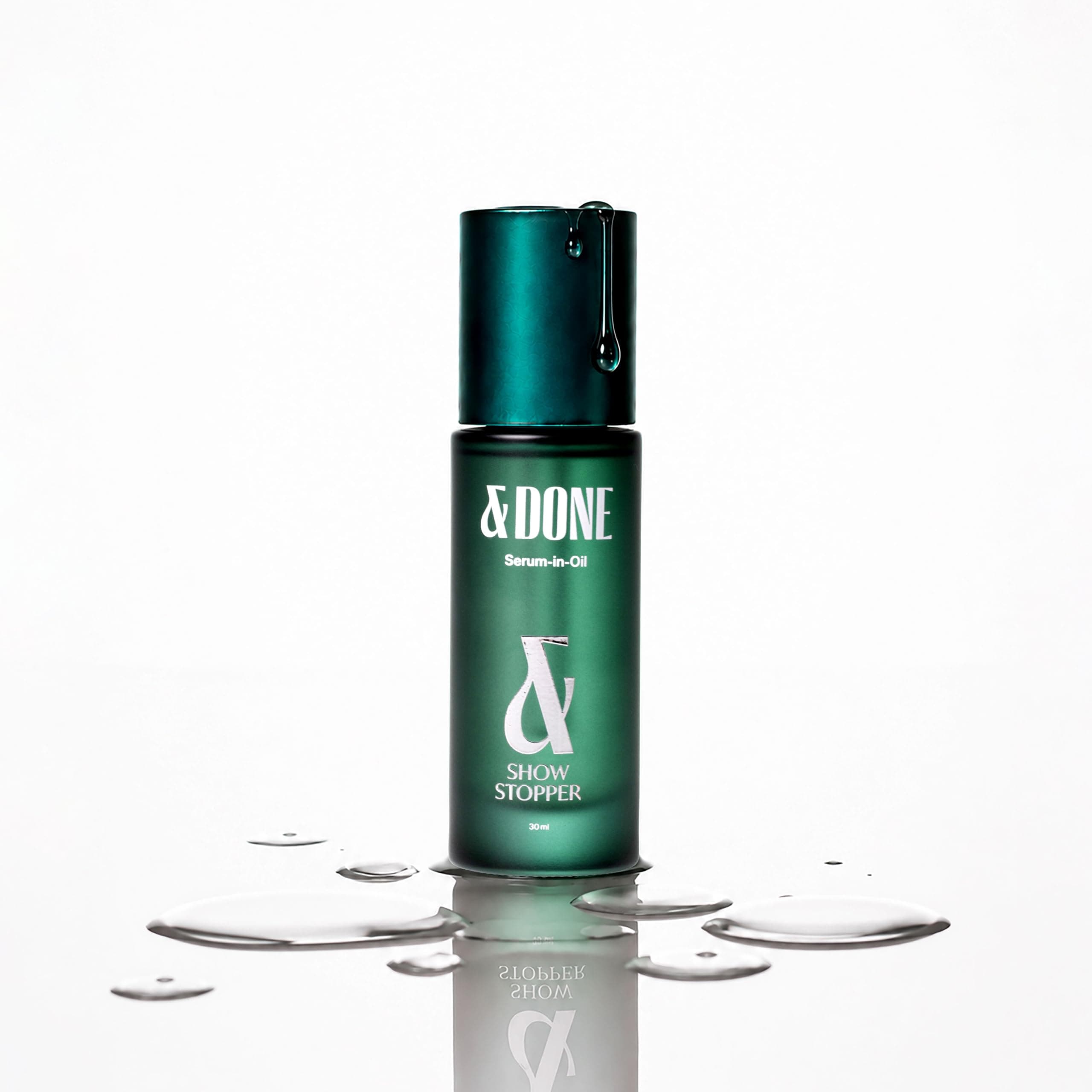 &Done Showstopper Ultralight Serum-in-Oil For Wet & Dry Hair | Argan Oil & Baobab Oil Infused | Frizz Reduction & Styling Serum Suitable For All Hair | Reduces Frizz, Adds Shine & Smooths Hair- 30 ml