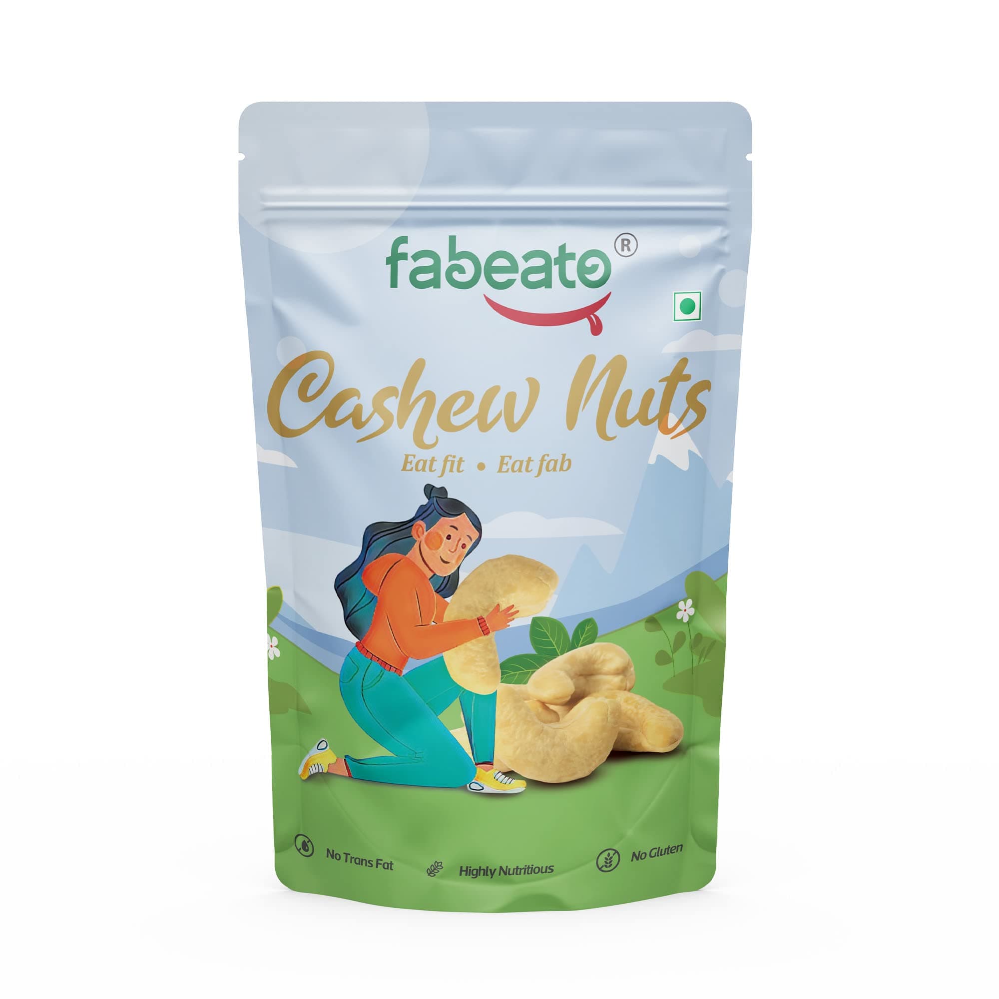Fabeato 100% Natural Cashews: Crunchy, Raw Cashew Kernels (500g) | Gluten-Free, Plant-Based Protein