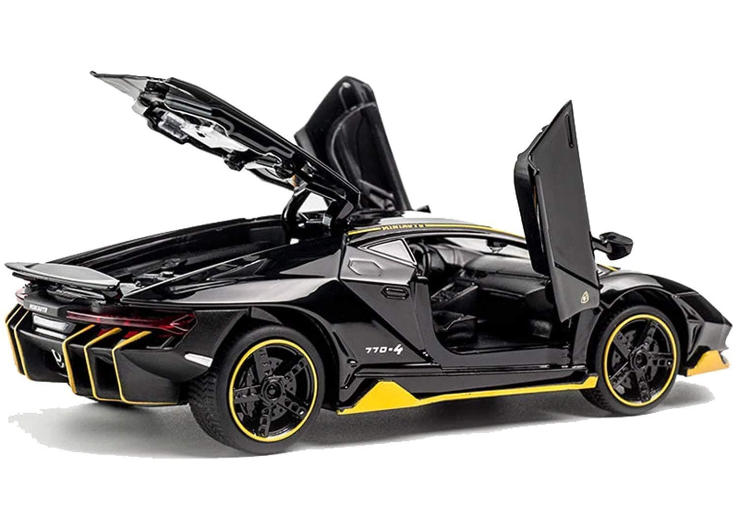 VARIYA ENTERPRISE Lamborghini Die-Cast Metal Model Pull Back Toy With Openable Doors, Sound and Light (1:32 Lp770-4), Black