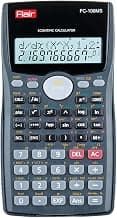 FLAIR FC-100MS Desktop Series Scientific Calculator | 300 Functions with 40 Scientific Calculations | Two Line Display | 10 + 2 Digits Calculator | for Student & Financial Work | Black, Pack of 1
